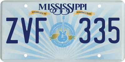 MS license plate ZVF335