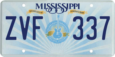MS license plate ZVF337