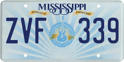 MS license plate ZVF339