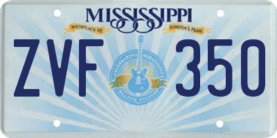 MS license plate ZVF350