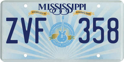 MS license plate ZVF358