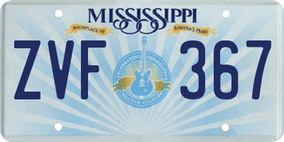 MS license plate ZVF367
