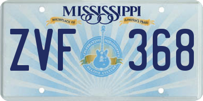MS license plate ZVF368