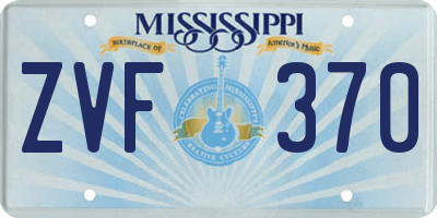MS license plate ZVF370