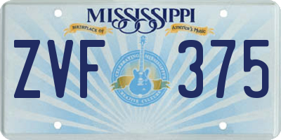 MS license plate ZVF375