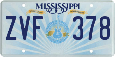 MS license plate ZVF378