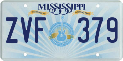 MS license plate ZVF379