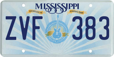 MS license plate ZVF383