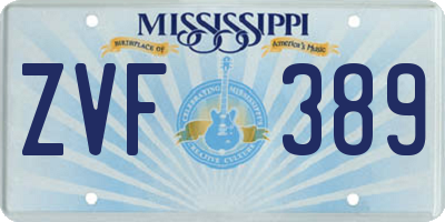 MS license plate ZVF389