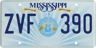 MS license plate ZVF390
