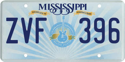 MS license plate ZVF396