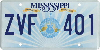 MS license plate ZVF401