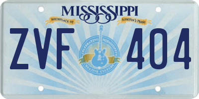 MS license plate ZVF404
