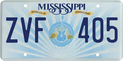 MS license plate ZVF405