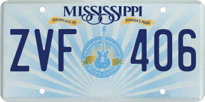 MS license plate ZVF406