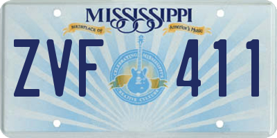 MS license plate ZVF411