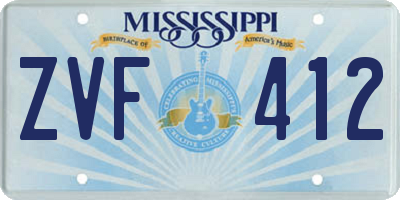 MS license plate ZVF412
