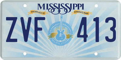 MS license plate ZVF413