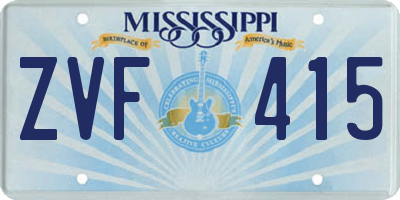 MS license plate ZVF415