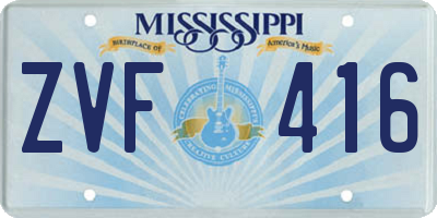 MS license plate ZVF416