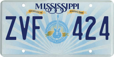 MS license plate ZVF424