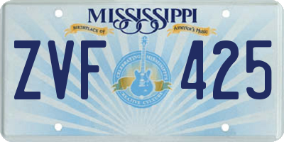 MS license plate ZVF425