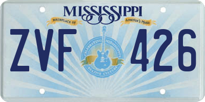 MS license plate ZVF426