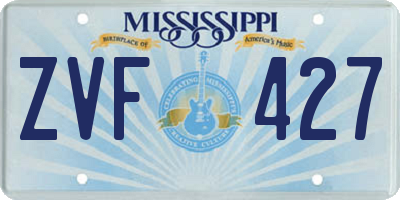 MS license plate ZVF427