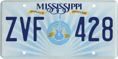MS license plate ZVF428