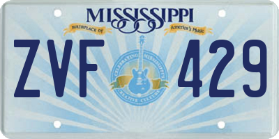 MS license plate ZVF429