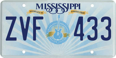 MS license plate ZVF433