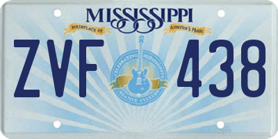 MS license plate ZVF438