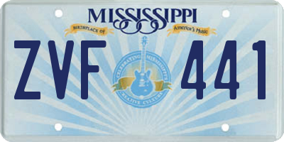 MS license plate ZVF441