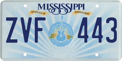 MS license plate ZVF443