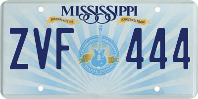 MS license plate ZVF444