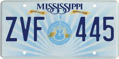 MS license plate ZVF445