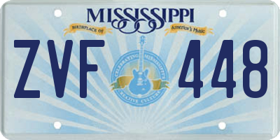 MS license plate ZVF448