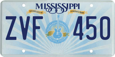 MS license plate ZVF450