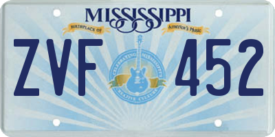 MS license plate ZVF452