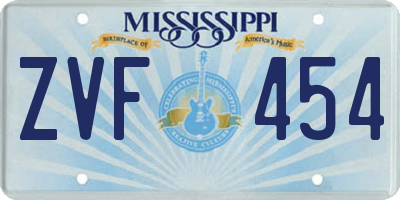 MS license plate ZVF454