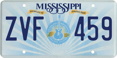MS license plate ZVF459