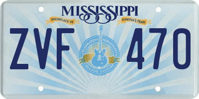 MS license plate ZVF470