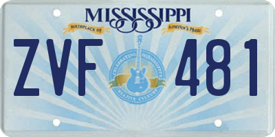MS license plate ZVF481