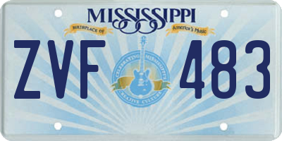 MS license plate ZVF483