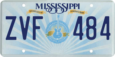 MS license plate ZVF484