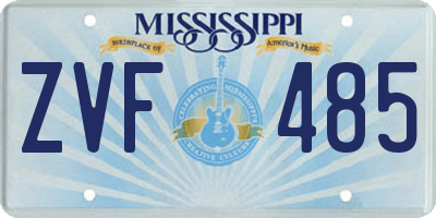 MS license plate ZVF485