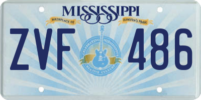 MS license plate ZVF486