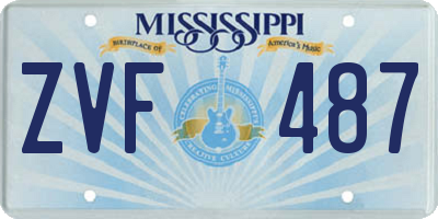 MS license plate ZVF487