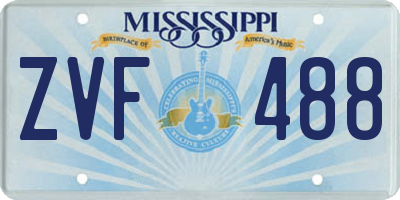 MS license plate ZVF488