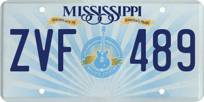 MS license plate ZVF489